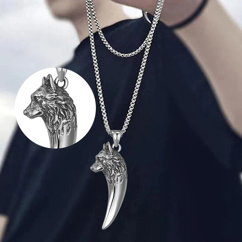 Maliben | Wolf's Head Necklace Made Of Titanium Steel