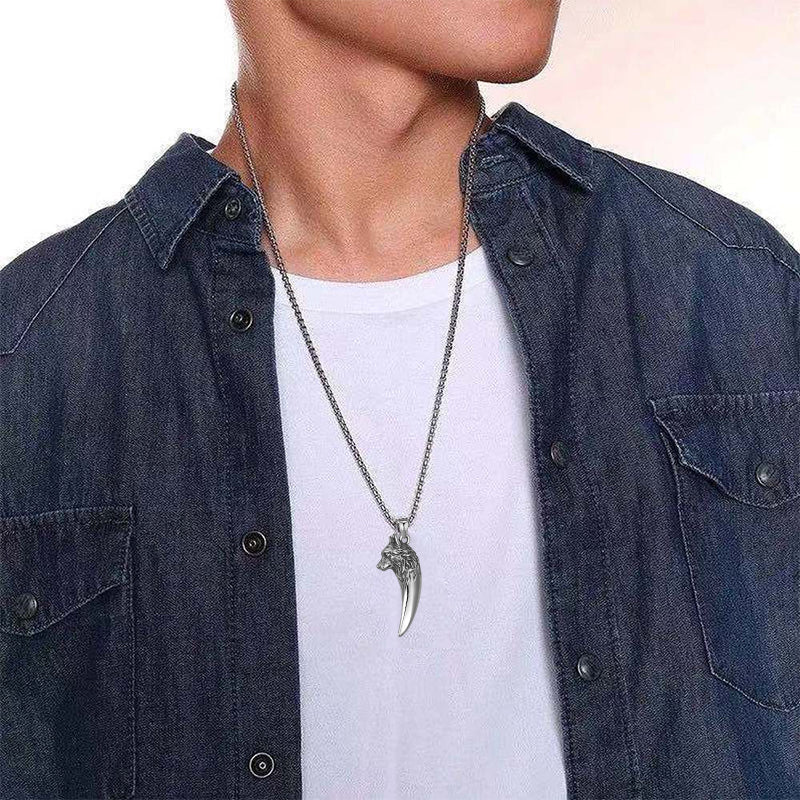 Maliben | Wolf's Head Necklace Made Of Titanium Steel