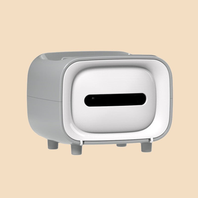 Maliben | Retro Tv-Shaped Tissue Box, With Catchall & Phone Holder, For Home & Office