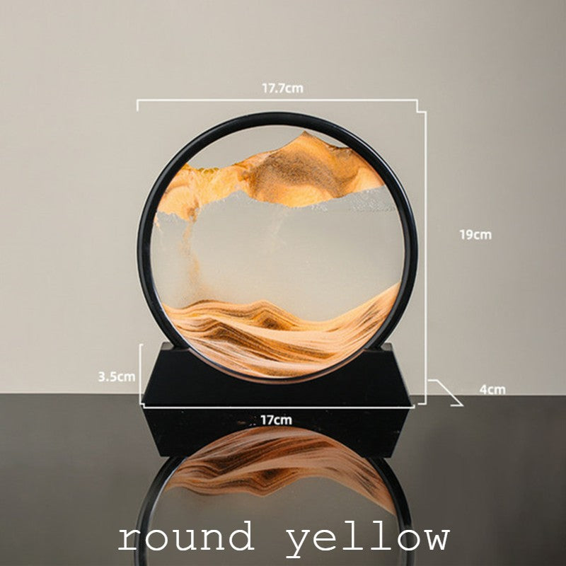 Maliben | Dynamic Glass Framed Moving Sand Nature Landscape, For Desktop, Home, Office, Decor