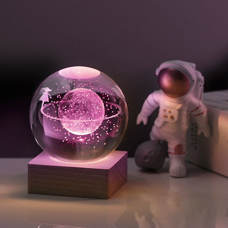 Maliben | 3d Galaxy Crystal Ball Night Light Decorative Lamp