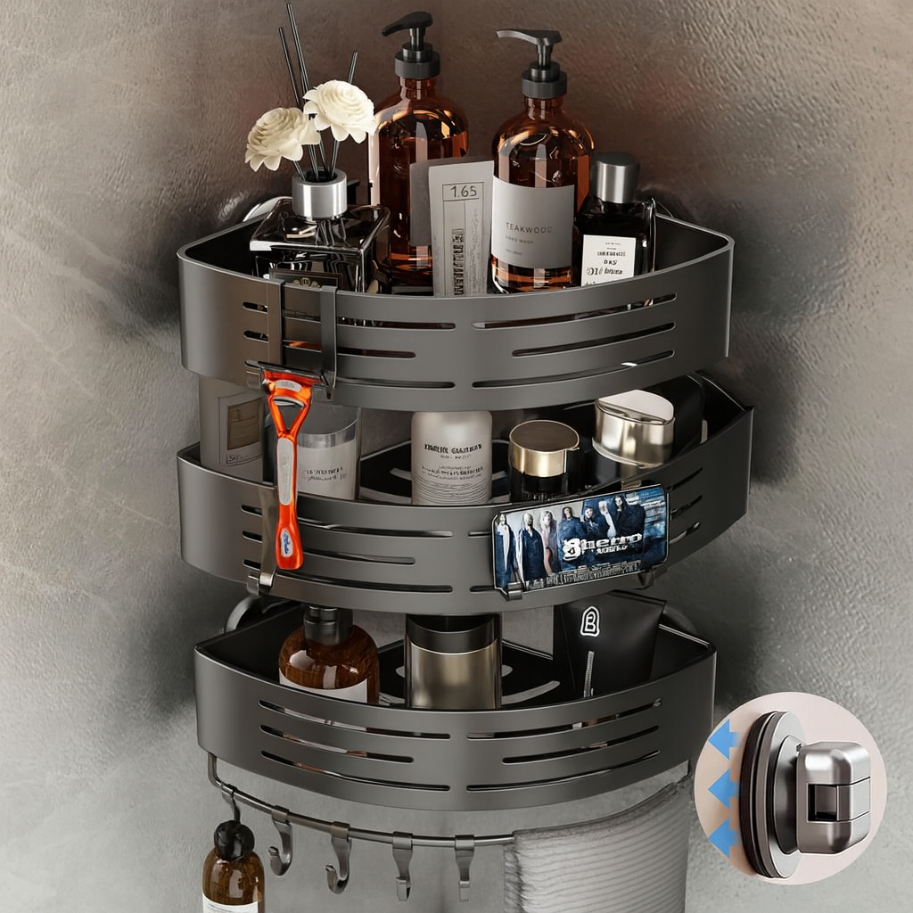 MAliben | Caddycraft Triangular Shower Organizer | Maximize Space With a Stylish, Versatile Caddy