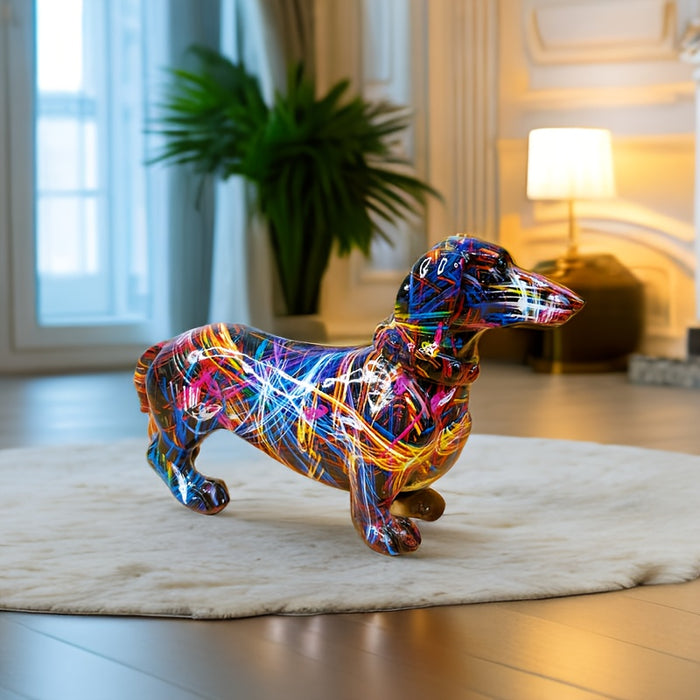 MAliben | Dachshund Delight – Colorful Dachshund Sculpture For a Playful Atmosphere In Your Home
