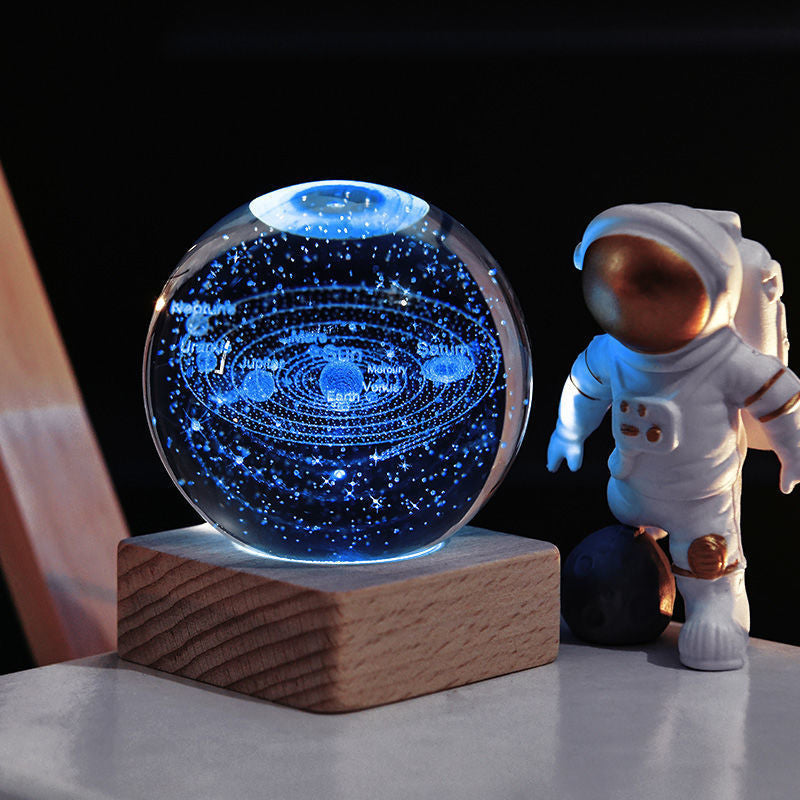 Maliben | 3d Galaxy Crystal Ball Night Light Decorative Lamp