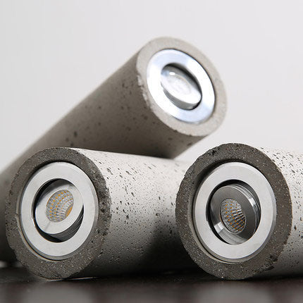 Maliben | Stonecast Industrial Cylinder Pendant Light Made Of Concrete | 1 Light | Smooth Or Rough Surface