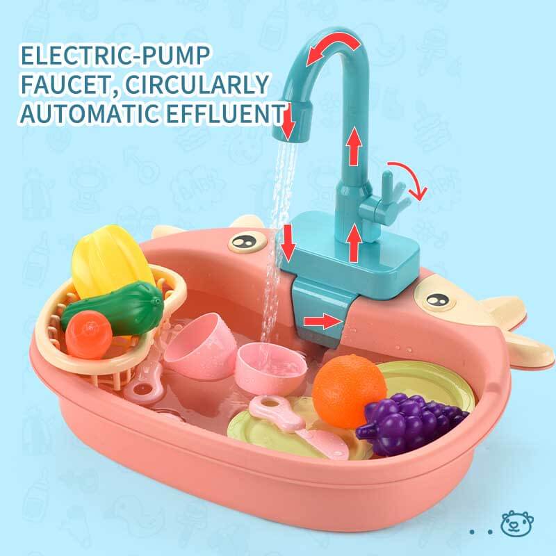 Maliben | Aquawash | Learning Household Chores Through Play - Realistic Toy Dishwasher With Running Water