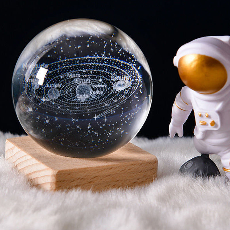 Maliben | 3d Galaxy Crystal Ball Night Light Decorative Lamp