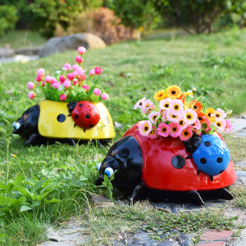 Maliben | Metal Ladybug Flower Pot