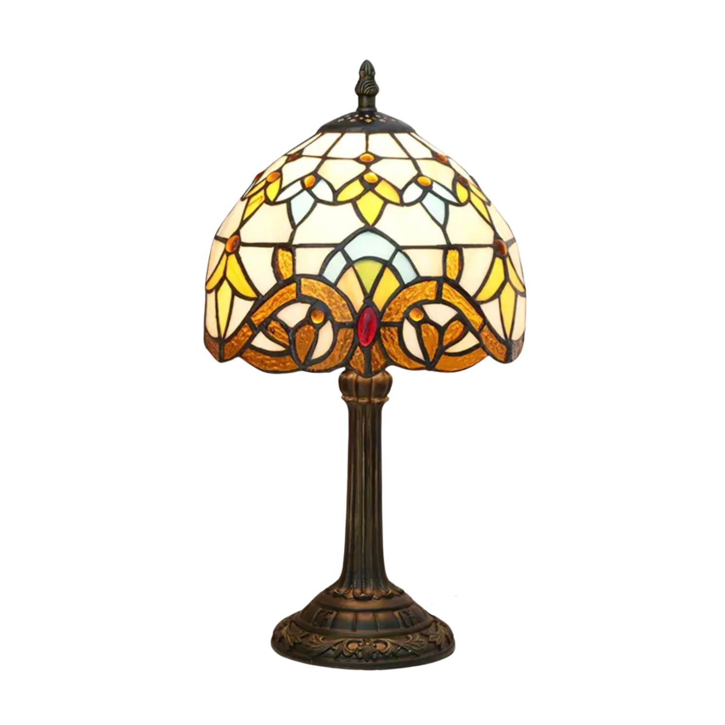 Maliben | Verremystique Tiffany Lamp – Timeless Stained Glass Table Lamp For Warm Ambient Lighting