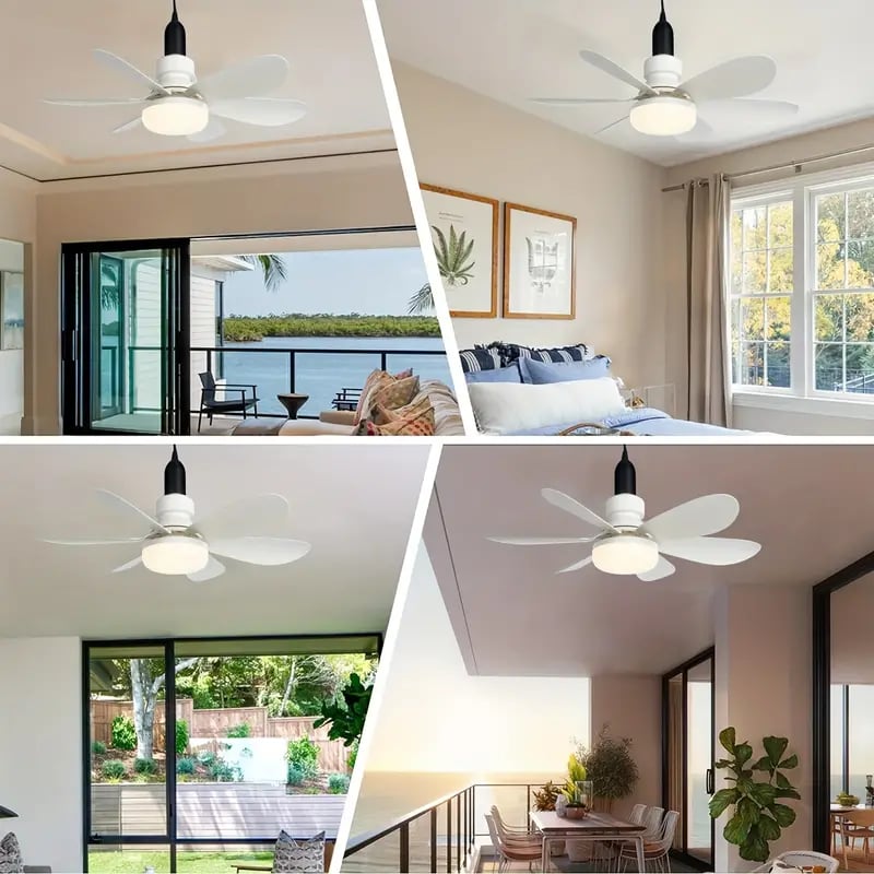 Maliben | 2-In-1 Portable Ceiling Fan & Light With Remote Control
