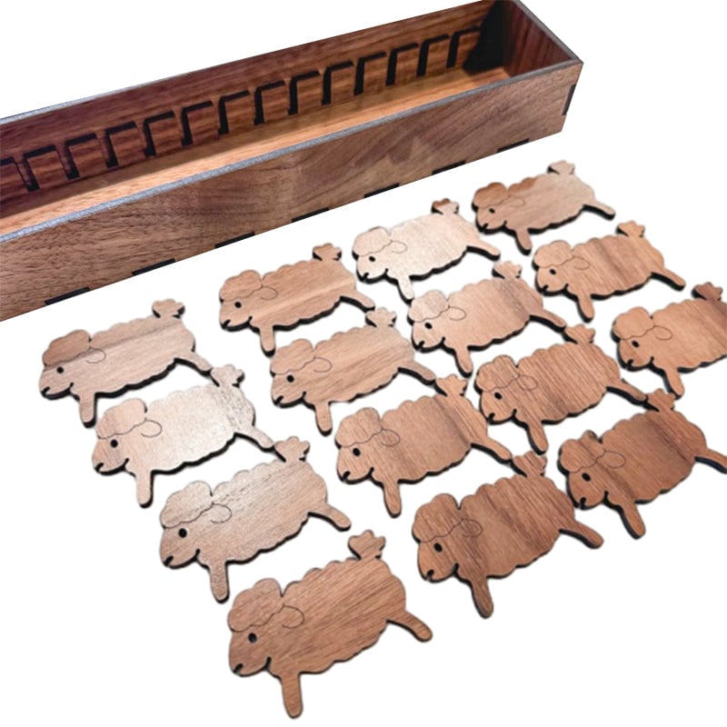 Maliben | Embroidery Thread Organizer | Wooden Bunny Bobbin Set | 16-Piece | Storage Corral Included