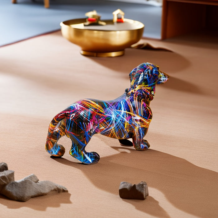 MAliben | Dachshund Delight – Colorful Dachshund Sculpture For a Playful Atmosphere In Your Home