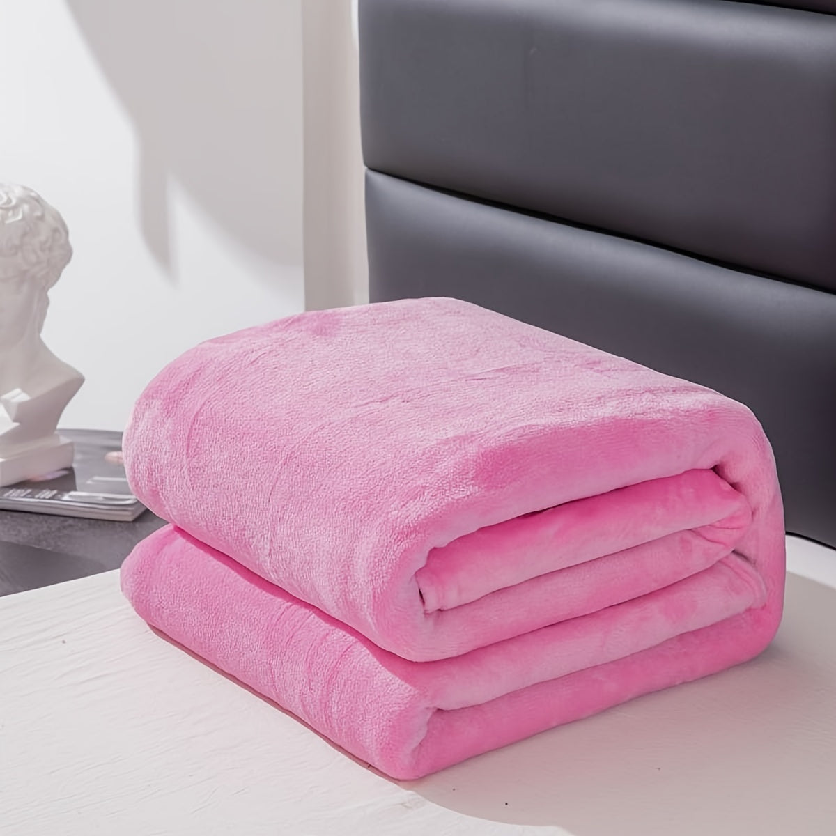 Maliben Soft and warm gray flannel blanket for all seasons