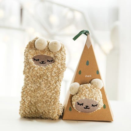 Maliben | Christmas Socks In Gift Box Design | Plush House & Cuddle Socks | Universal Size