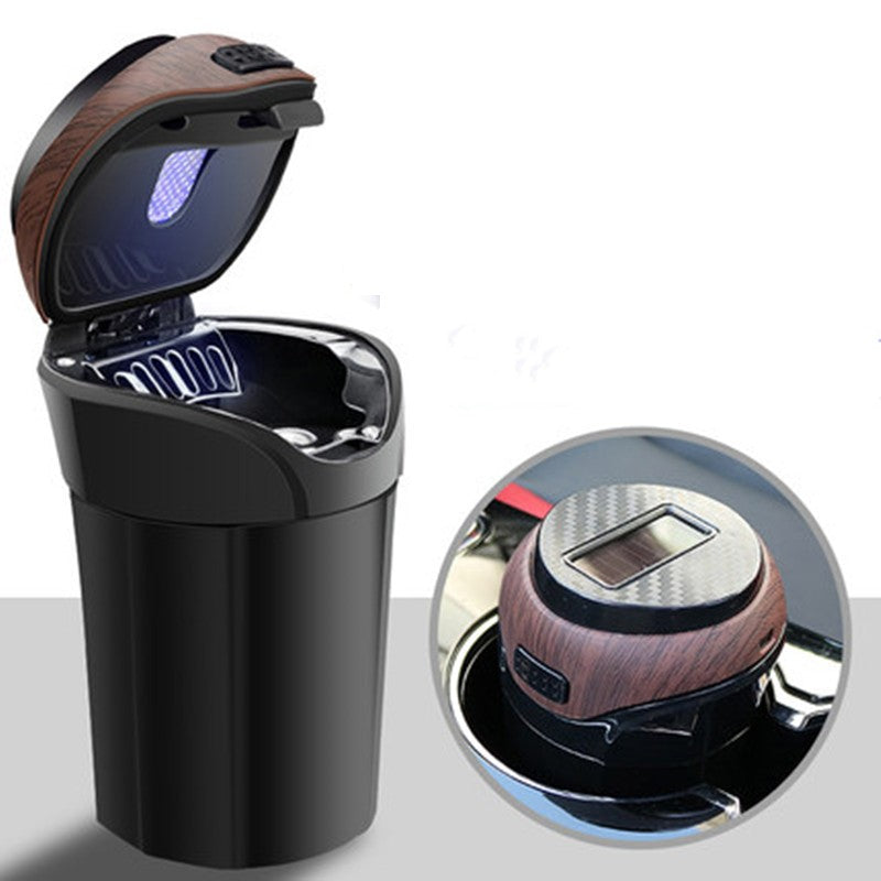 Maliben | Detachable Stainless Steel Car Ashtray With Lid And Led Light, Powered