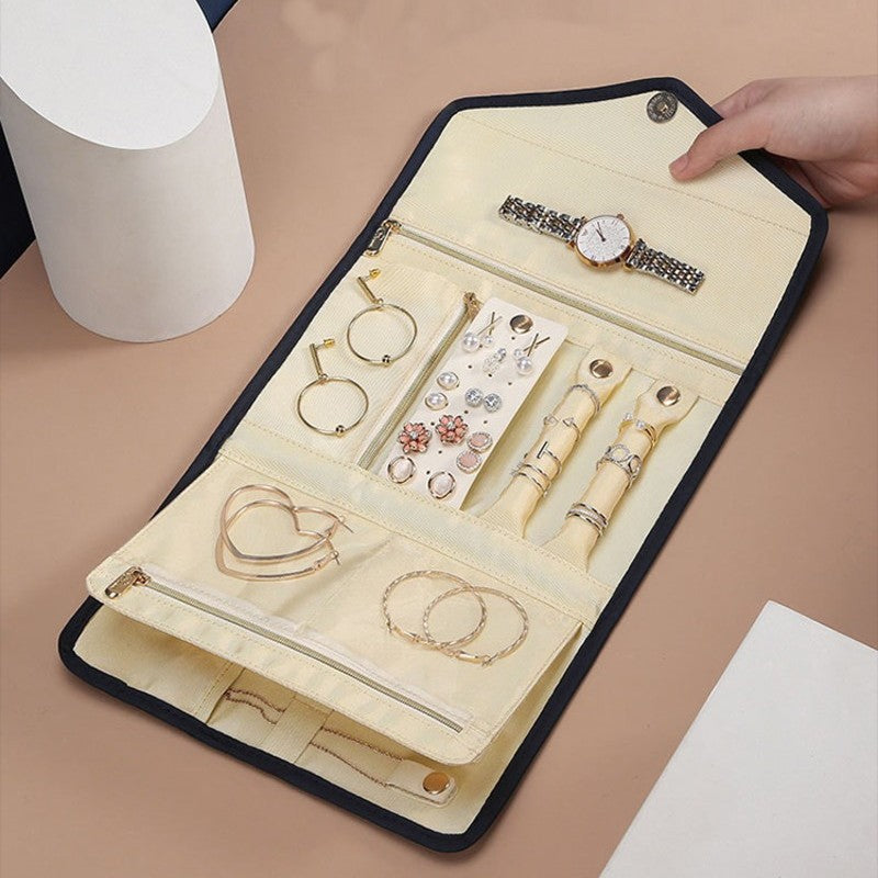Maliben | Foldable Jewelry Storage Bag, Roll Up Organizer Pouch, For Necklaces, Earrings, Bracelets, Rings, Chains, Brooches And More