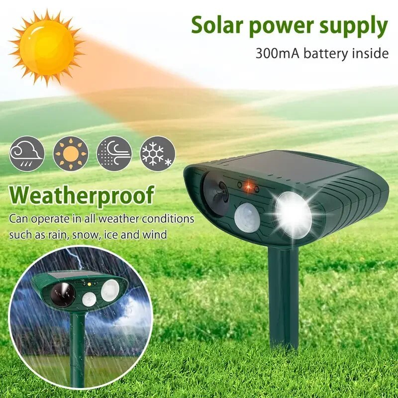 Maliben | Ultrasonic Fox Sonic Cats Deterrent Repellent Squirrel Birds For Animals