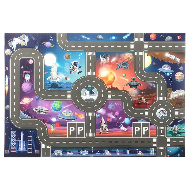 Maliben | Fun On Wheels – Traffic Play Mat For Kids