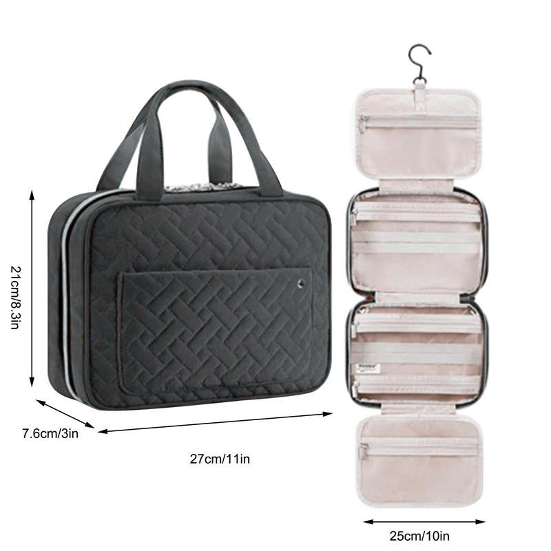 Maliben | Travelique Travel Cosmetic Organizer | Compact & Water-Repellent | With 4 Compartments & 360° Hook | For Women & Men