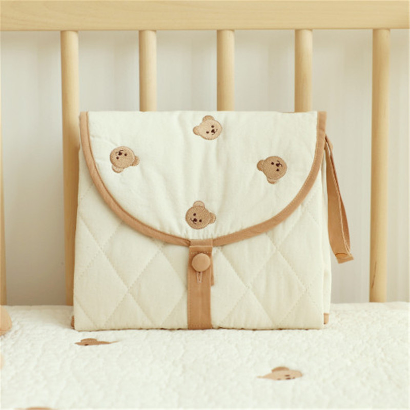 Maliben | Changing Mat For On The Go – Folding Baby Changing Mat With Bear Motif
