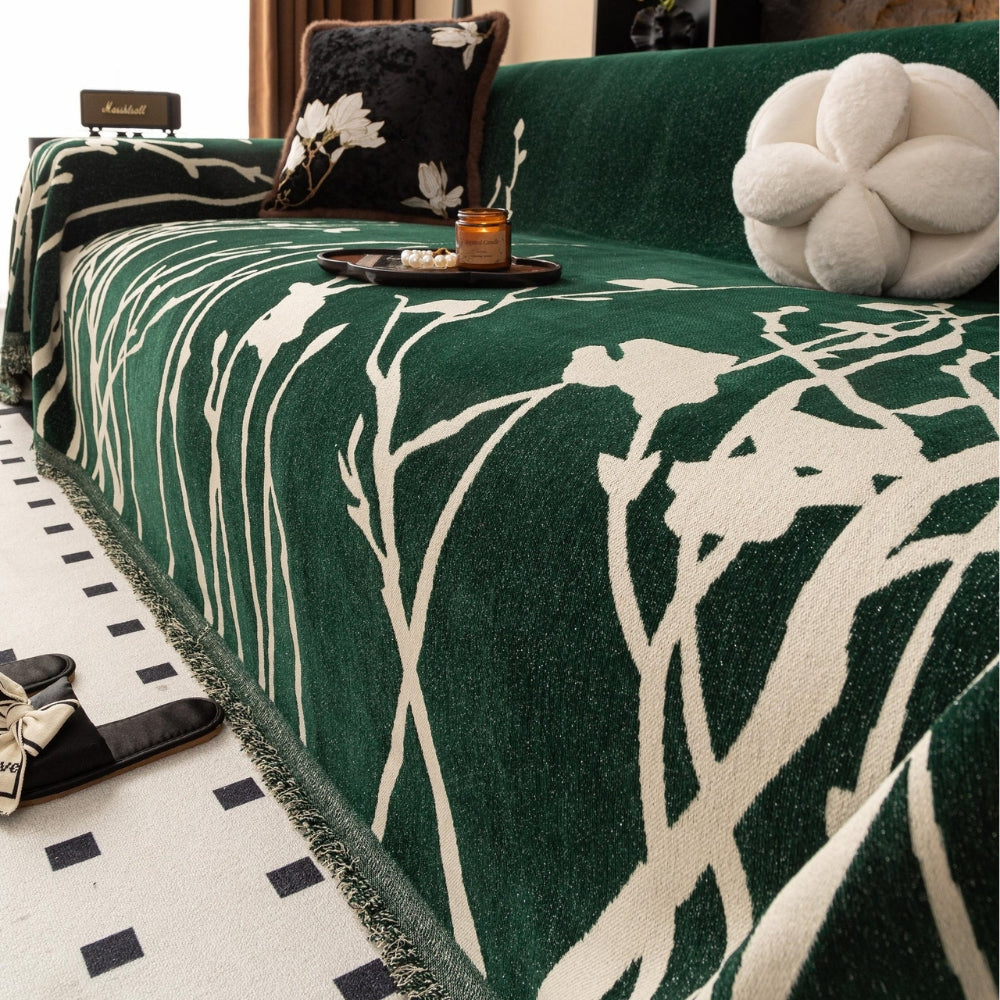 Maliben | Twilight Branches Chenille Sofa Cover