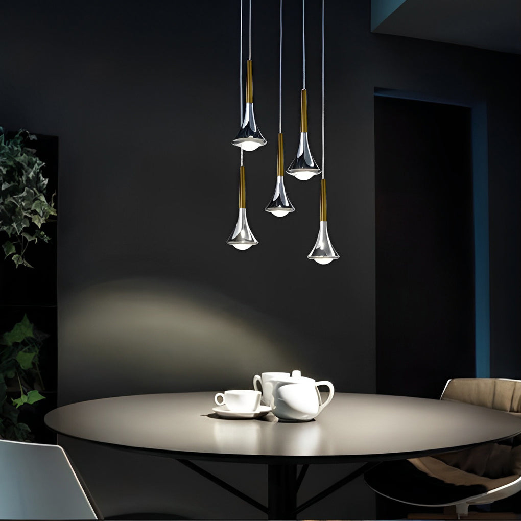 Maliben | Lumidrop Nordic Design Pendant Light | Drop Shape | Elegant Led Light For Dining Room & Living Room | In Black, Gold & Chrome