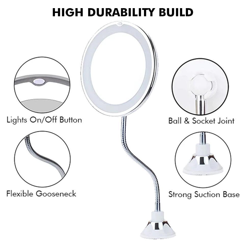 Maliben | 10x Zoom Led Makeup Mirror