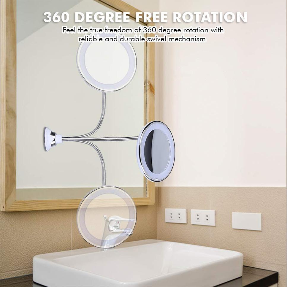 Maliben | 10x Zoom Led Makeup Mirror