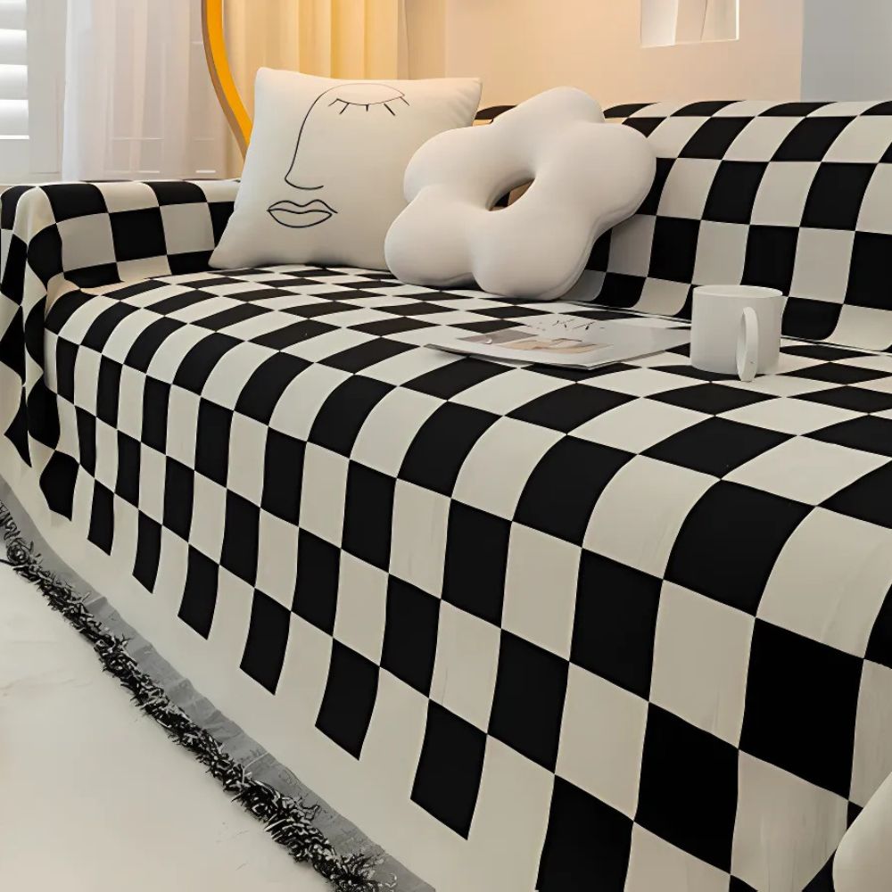 Maliben | Checkerboard Anti-Scratch Sofa Cover
