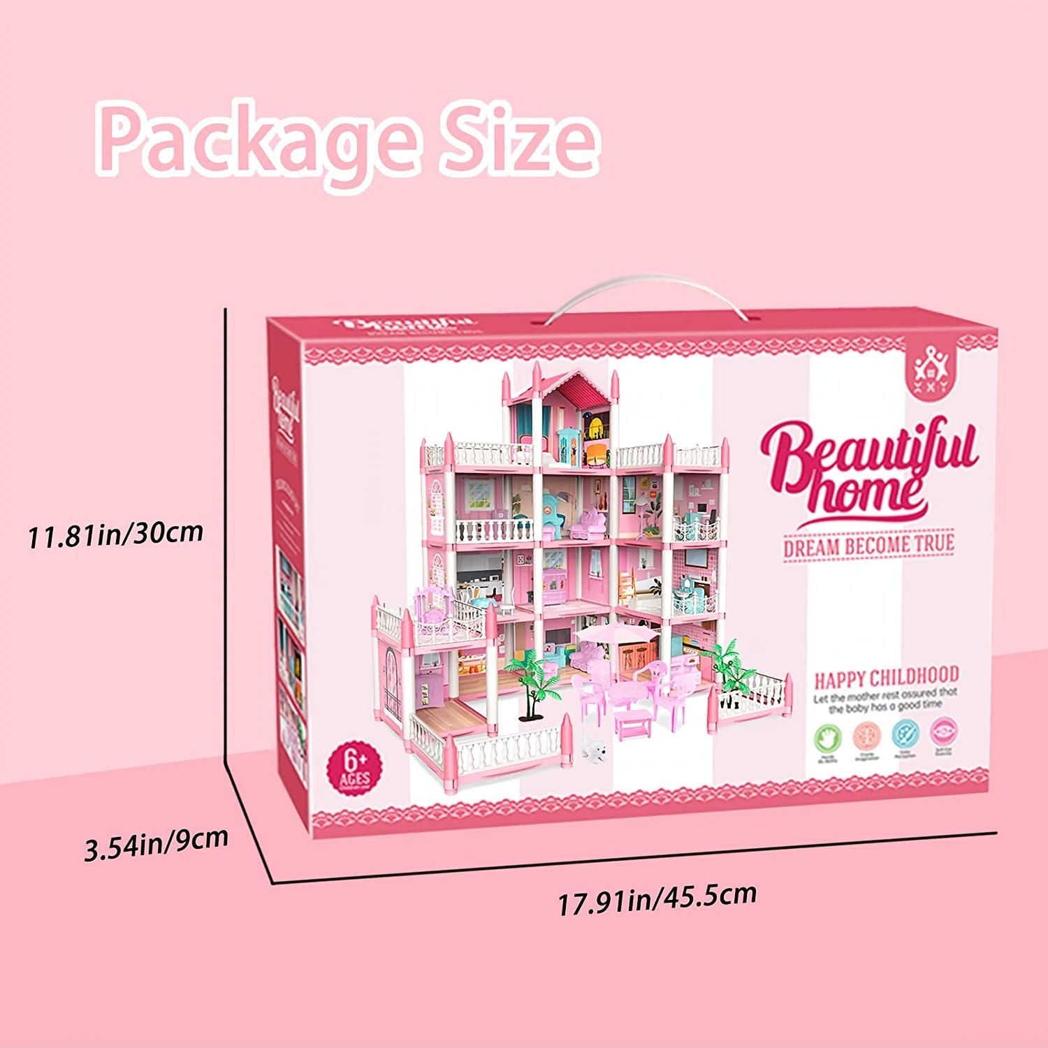 Maliben | Wonderland Dollhouse | Magical Mini World - Diy Princess Castle With Led Lighting