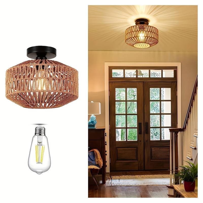 Maliben | Wovencap Ceiling Light - Boho Chic - Rustic Elegance - Modern Versatility