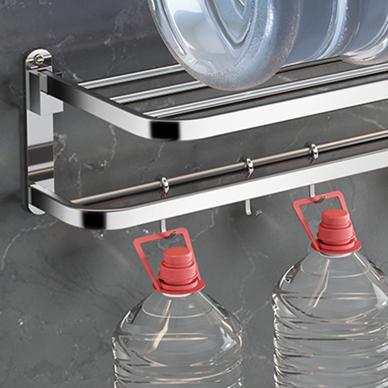 Maliben | Polished Chrome Modern Bathroom Accessory Set In Stainless Steel With Bath Shelf/Towel Bar