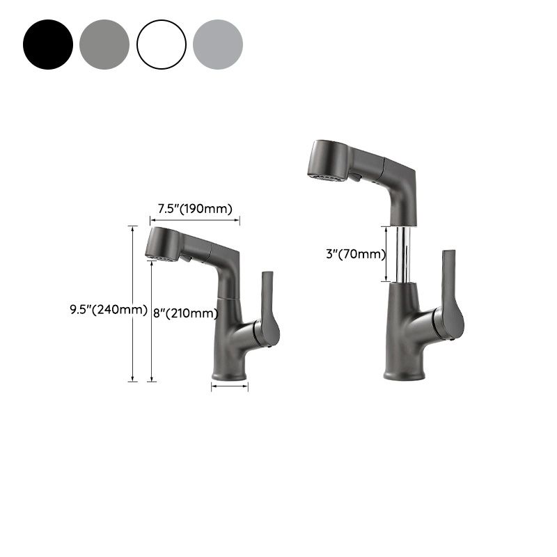 Maliben | Modern Sink Faucet Pull-Down Lever Handle Brass Faucet Bathroom