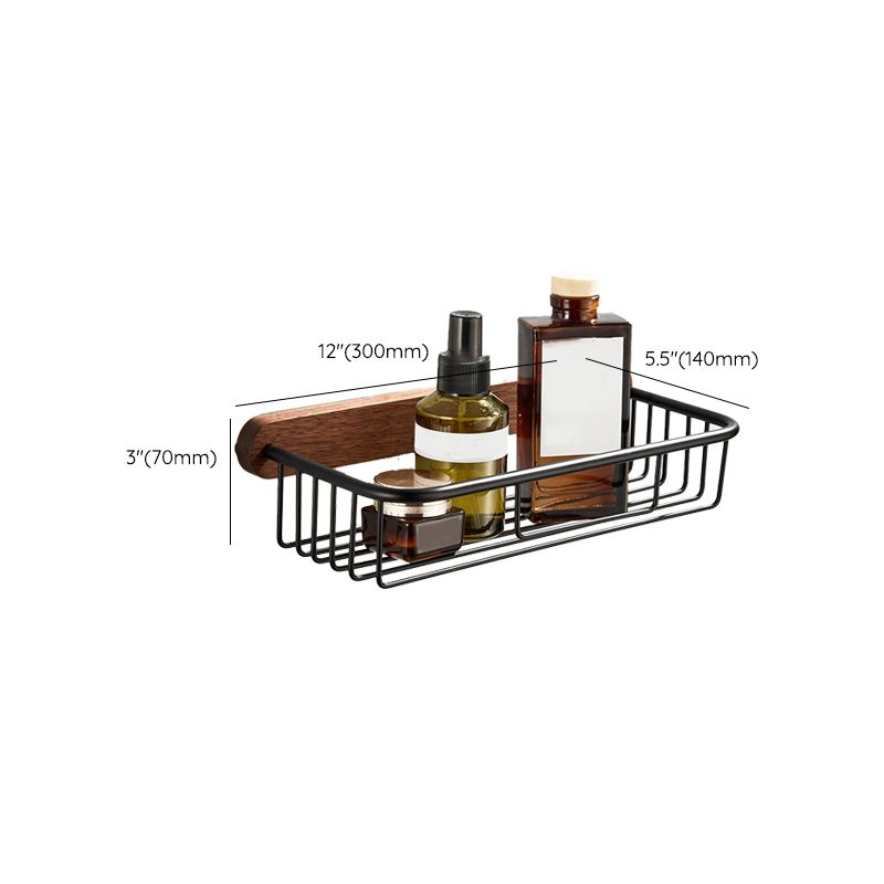 Maliben | Wood And Aluminum Bath Accessory Set Black Bathroom Accessory Kit