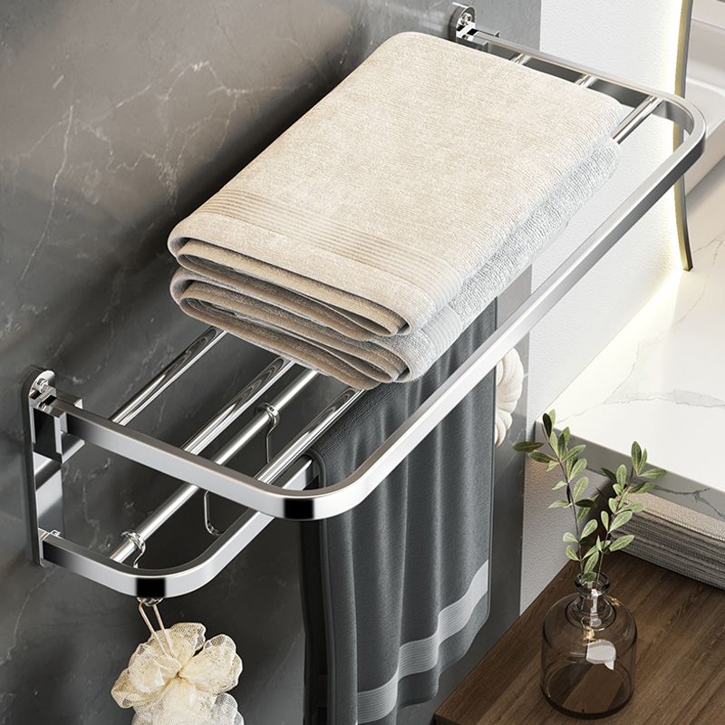 Maliben | Polished Chrome Modern Bathroom Accessory Set In Stainless Steel With Bath Shelf/Towel Bar