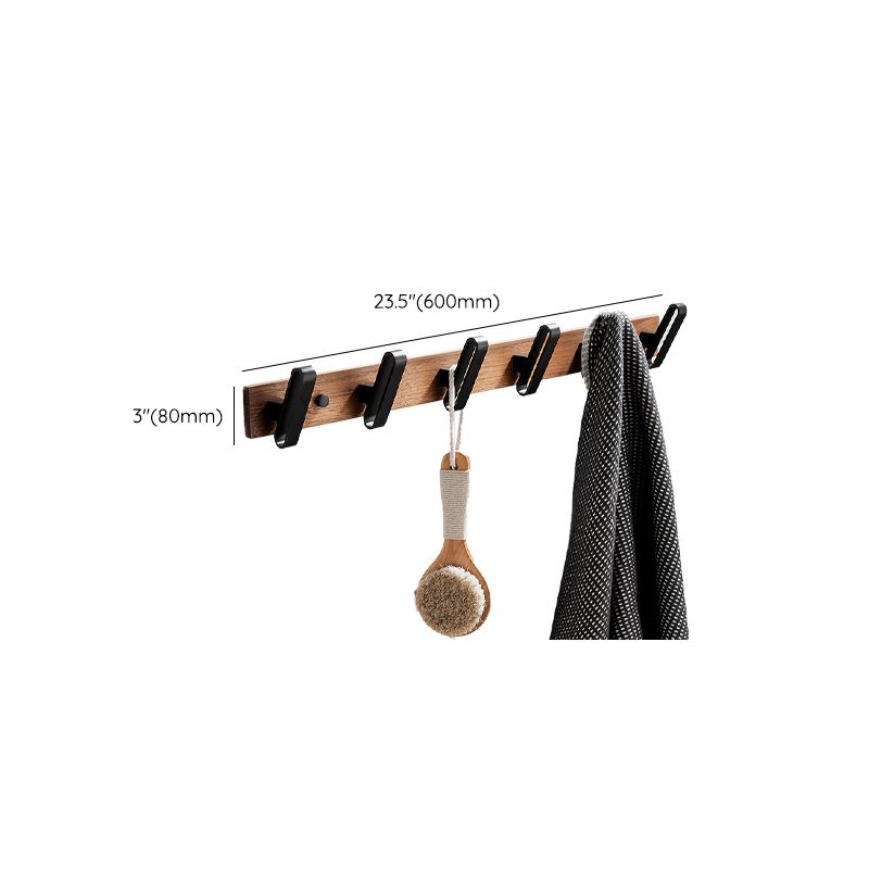 Maliben | Wood And Aluminum Bath Accessory Set Black Bathroom Accessory Kit