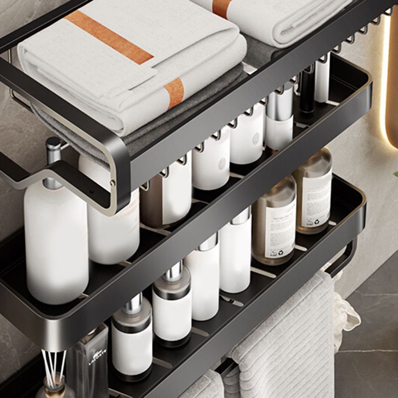 Maliben | Modern Bathroom Set Matte Black Bathroom Shelf Towel Holder Bathroom Accessories Set