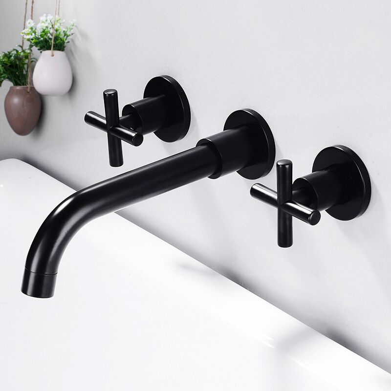 Maliben | 3 Holes Faucet 2 Cross Handle Wall-Mounted Faucet For The Bathroom