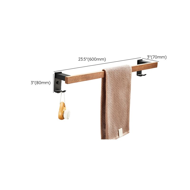 Maliben | Wood And Aluminum Bath Accessory Set Black Bathroom Accessory Kit