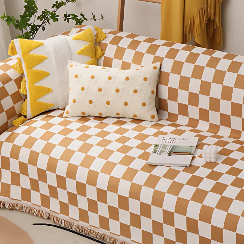 Maliben | Checkerboard Anti-Scratch Sofa Cover