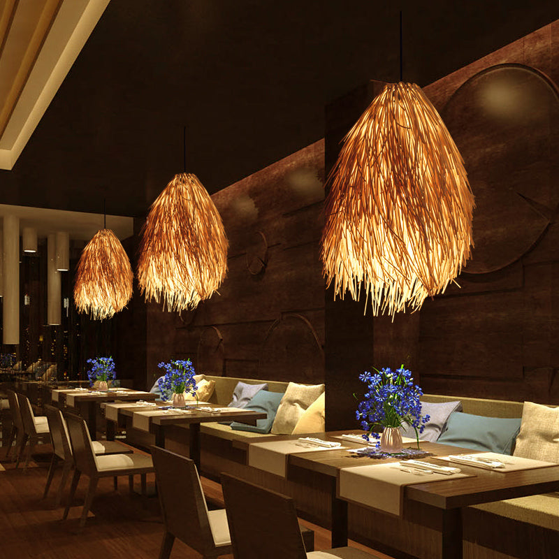 Maliben | Rattanglow Pendant Light - Elegant Rattan Hanging Light With Asian Influences
