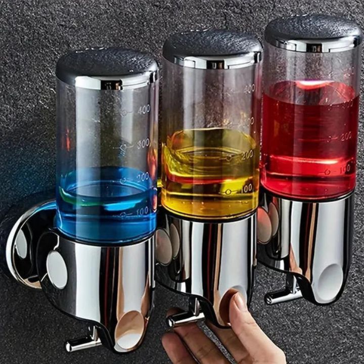Maliben | Wall Mounted Soap Dispenser | Sudsstation Bathroom Organizer | Stainless Steel & Abs | 16.9 Fl Oz | Set Of 1–3