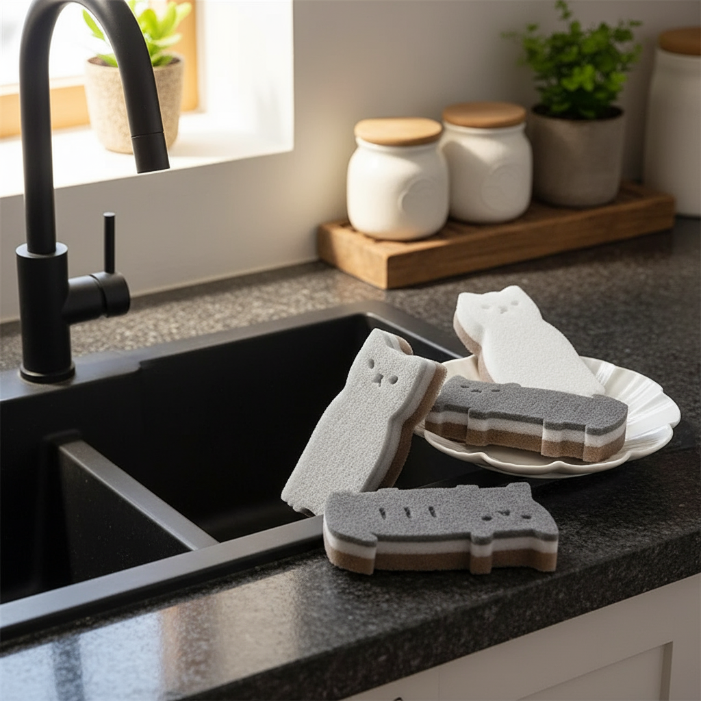 Maliben | Mini Cat Multi-Purpose Cleaning Sponge