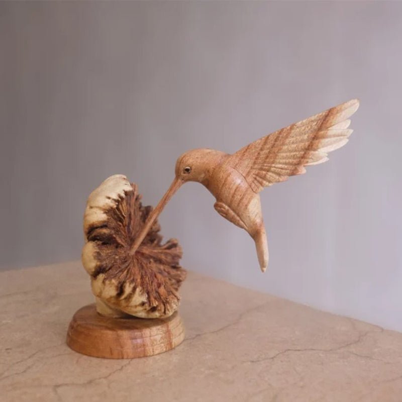MAliben | Hummingbird Feeding On a Flower, Handmade Sculpture
