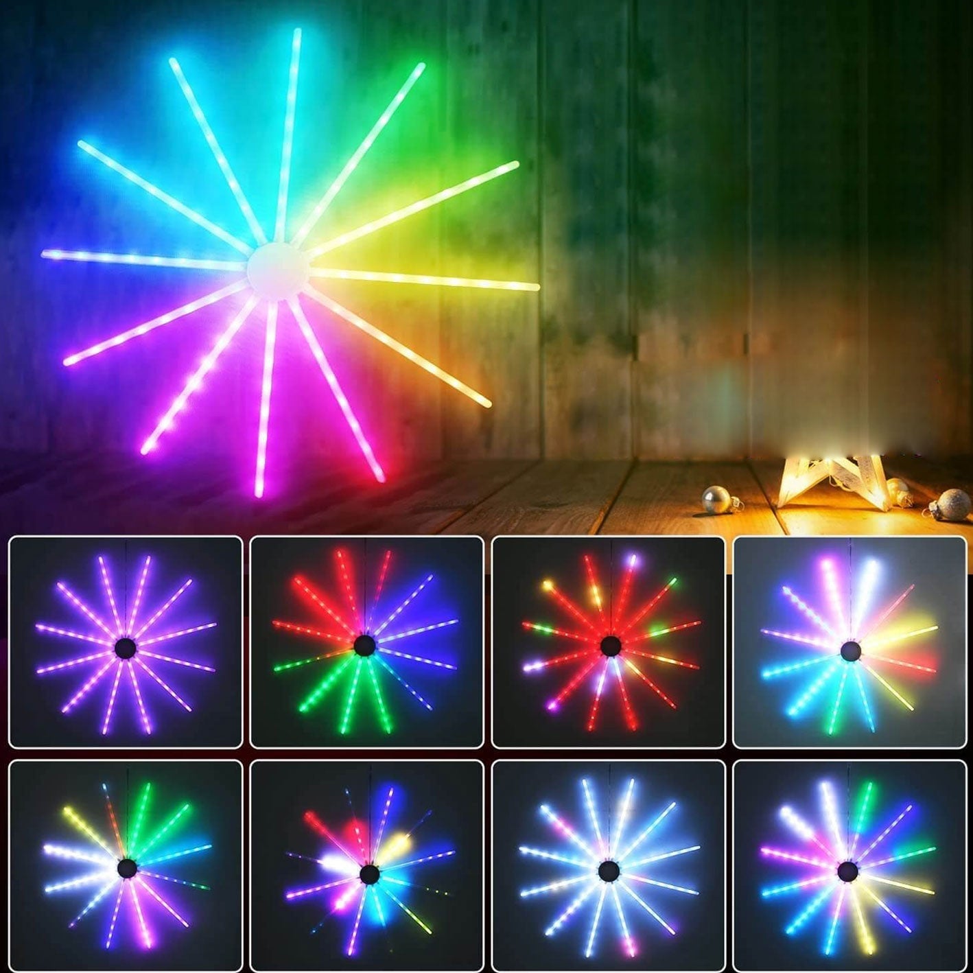 Maliben | Creative Rgb Illusion Windmill Fireworks Led String Lights