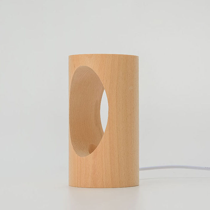 Maliben | Japanese Solid Wood Rectangular Column Led Night Lamp Usb Table Lamp
