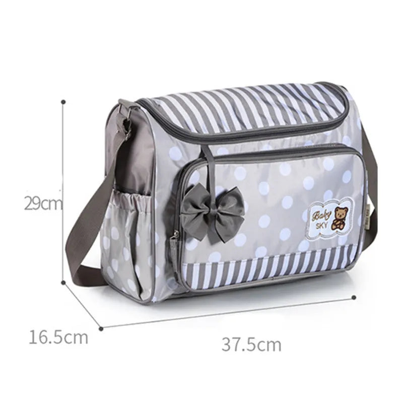Maliben | Baby Changing Bag Blue With Changing Mat And Bottle Holder