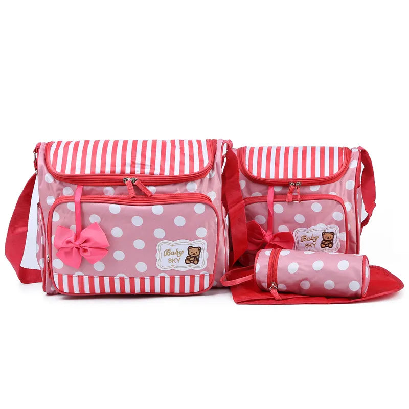 Maliben | Baby Changing Bag Blue With Changing Mat And Bottle Holder