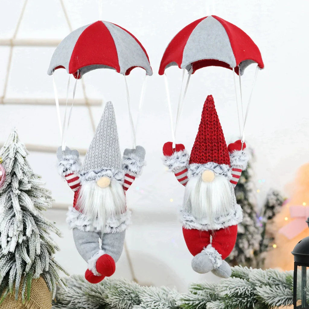 Christmas Faceless Gnome Parachute Hanging Ornament