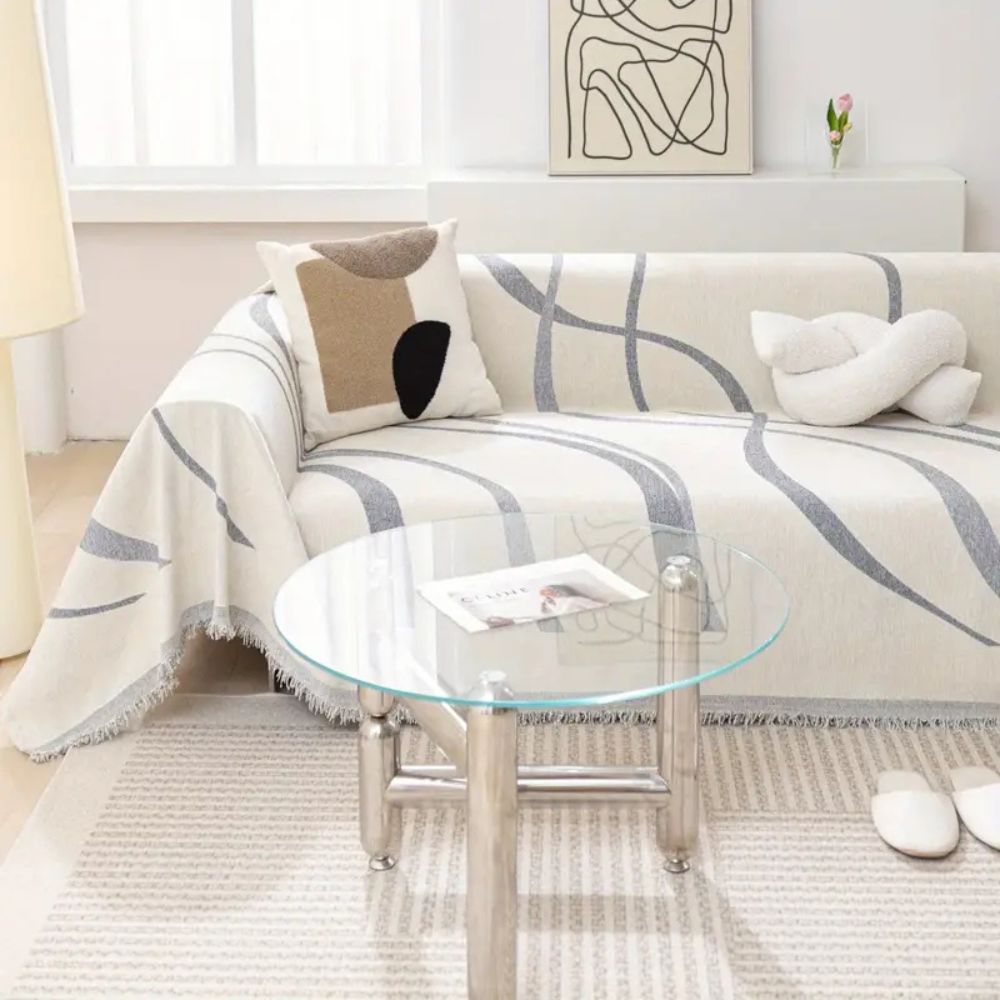 Maliben | Wave Lines Chenille Sofa Covers